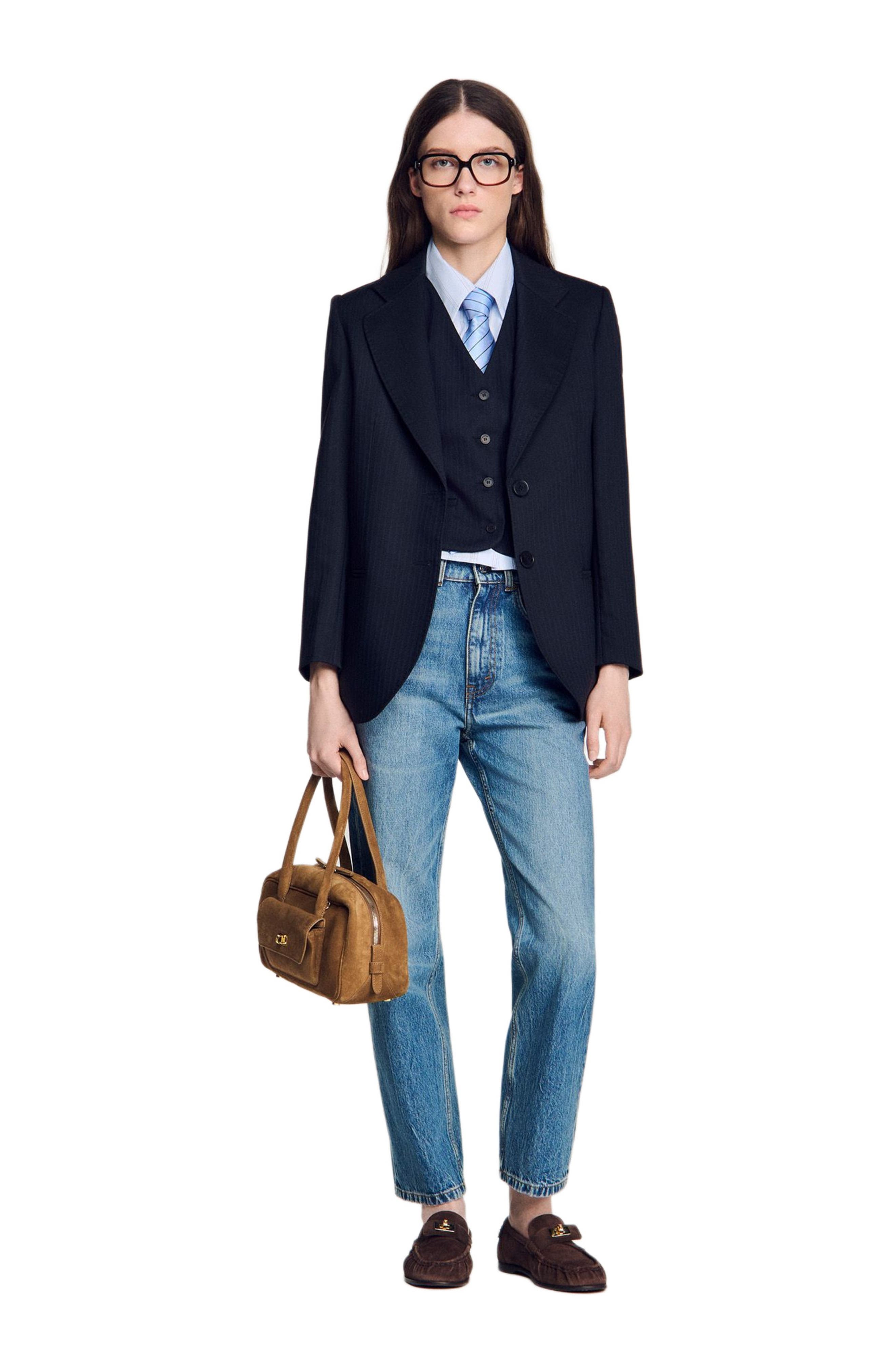 EZMEHRALDA suede bag, Alternate, color, Beige