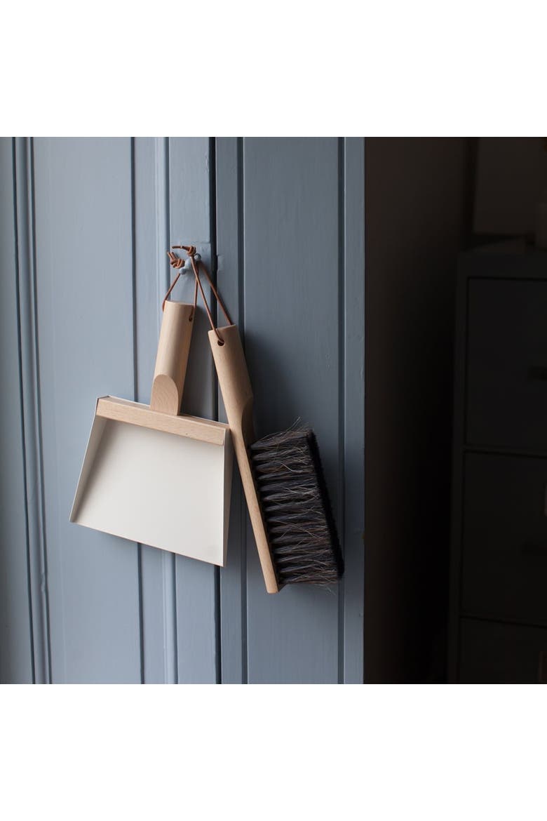 Andree Jardin Mr & Mrs Clynk Hand Brush, Dustpan, and Wall Hooks Set, Alternate, color, Cream