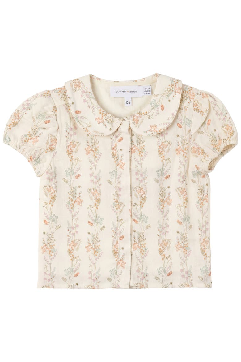 Collar Neckline with Puff Sleeve Blouse, Main, color, Dusty Coral