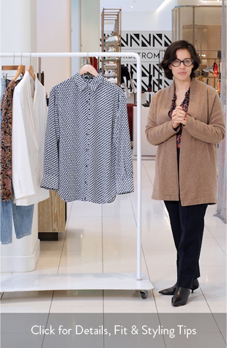 Geo Print Relaxed Button-Up Shirt, sales video thumbnail