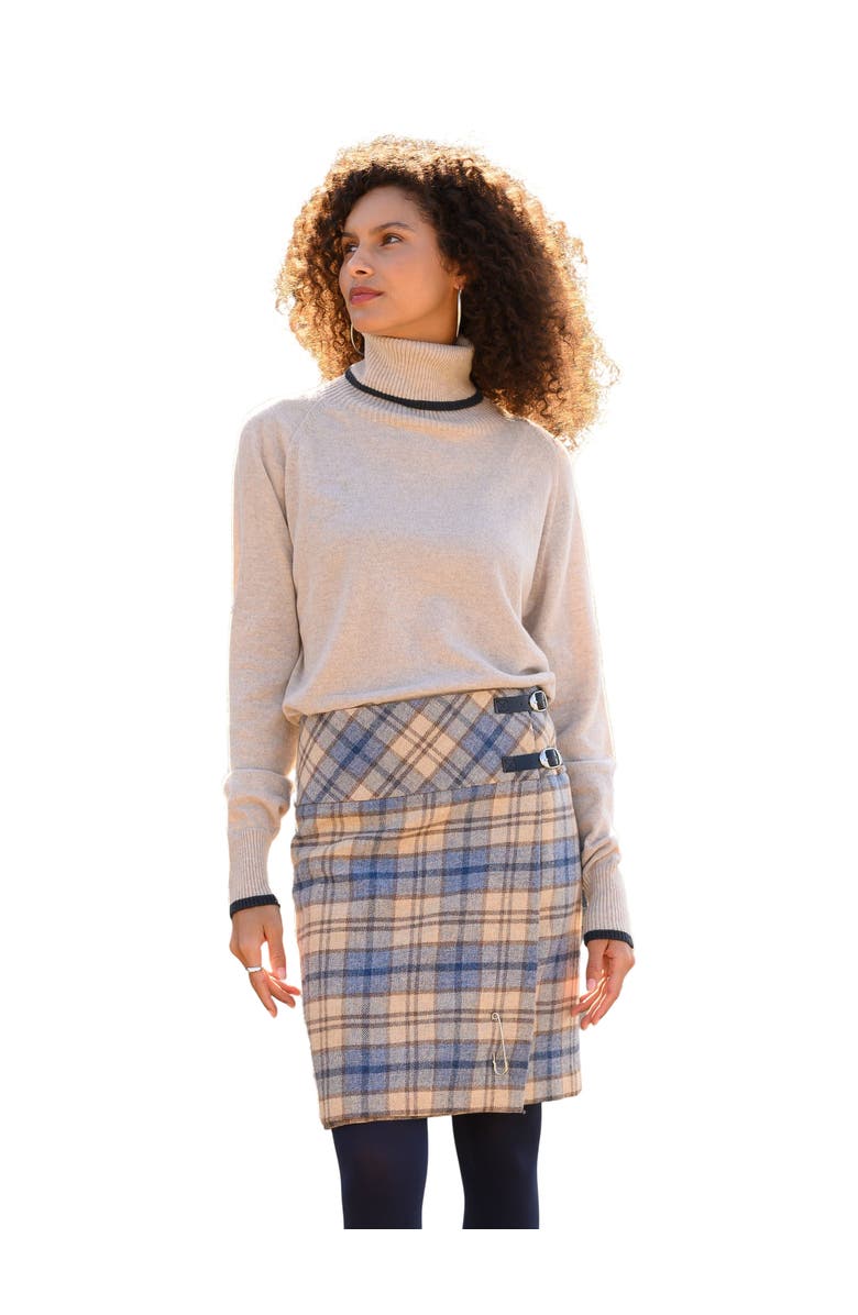 Celtic & Co. Geelong Wool Slouch Turtleneck Sweater, Main, color, Oatmeal / Slate