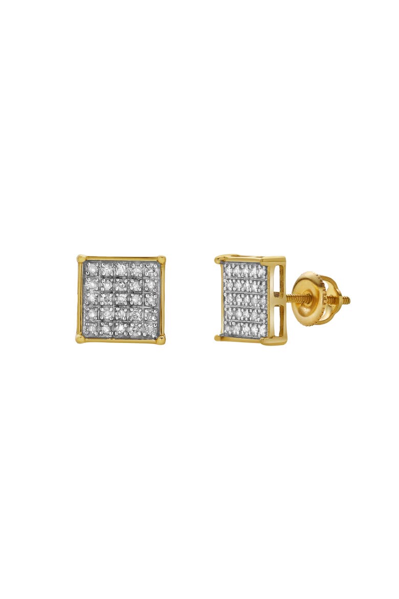 Zenith 10K Yellow Gold Cluster Diamond Unisex Earrings - 0.19 Cts, Main, color, 10K Yellow Gold