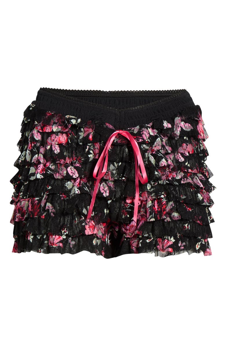Free People Feeling For Lace Boxer Shorts, Alternate, color, Black Combo