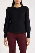 AK ANNE KLEIN Puff Shoulder Sweater