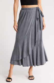 GO COUTURE Wrap Midi Skirt