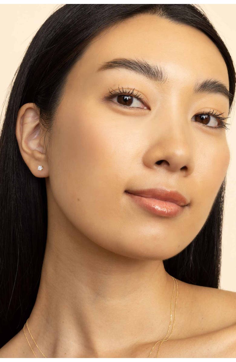 Oradina 14K White Gold Shine Bright Diamond Studs, Alternate, color, White Gold