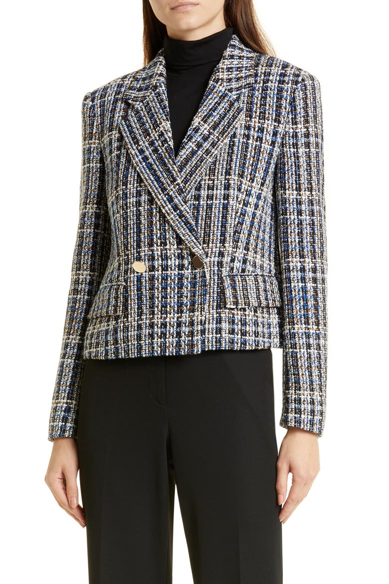 Jokasa Tweed Blazer, Main, color, BLACK
