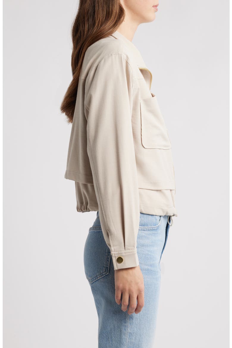 Double Layer Front Zip Jacket, Alternate, color, VANILLA CREAM