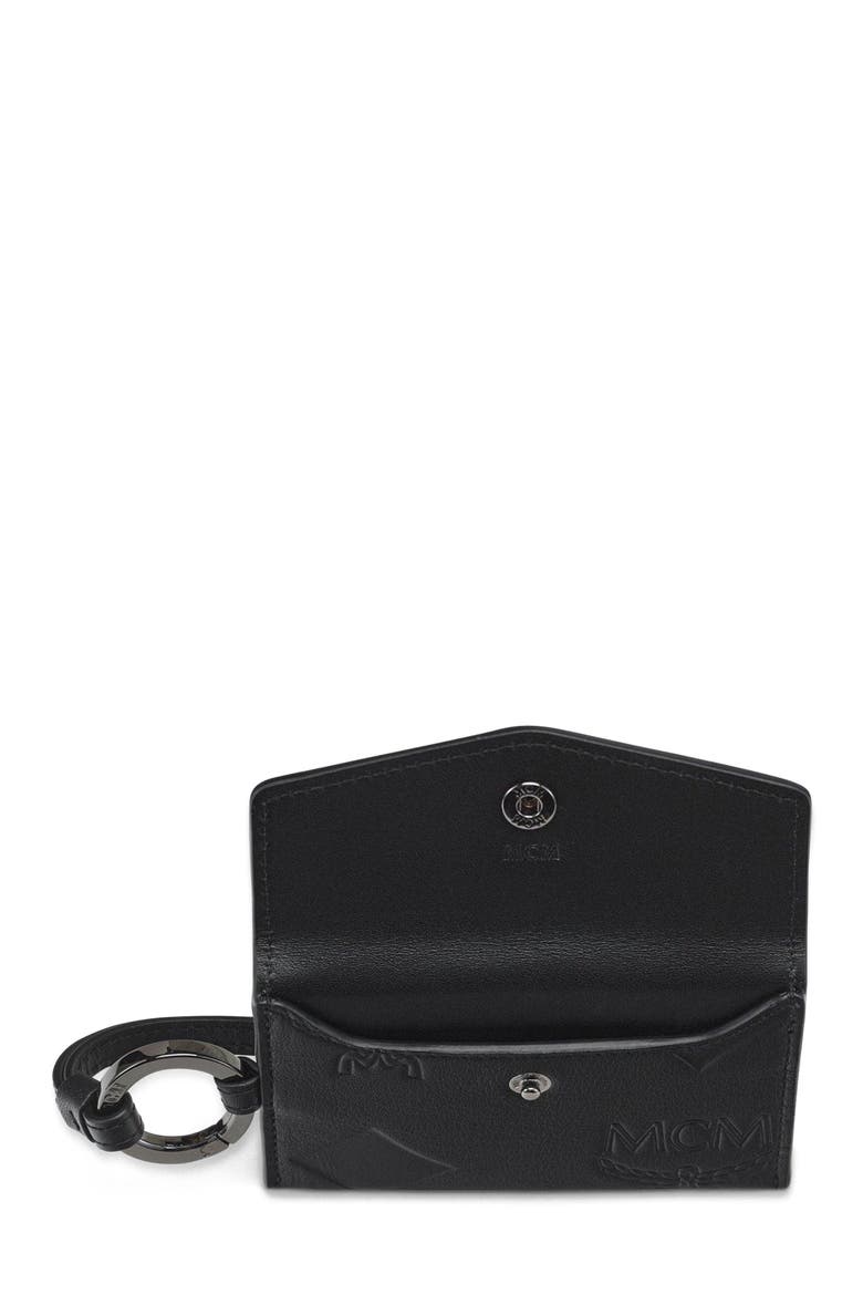 Aren Lanyard ID Wallet in Maxi Monogram Leather, Alternate, color, Black