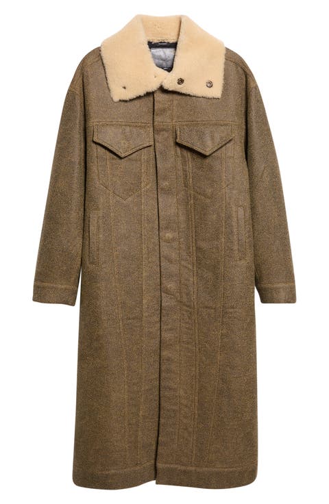 Kat Shearling Collar Trucker Coat