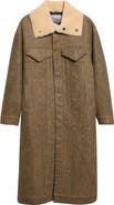 R13 Kat Shearling Collar Trucker Coat