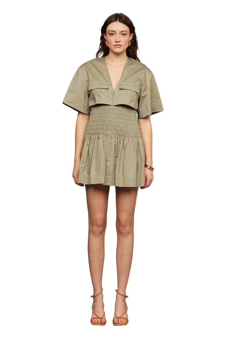 Genny Smocked Mini, Alternate, color, Tree Moss
