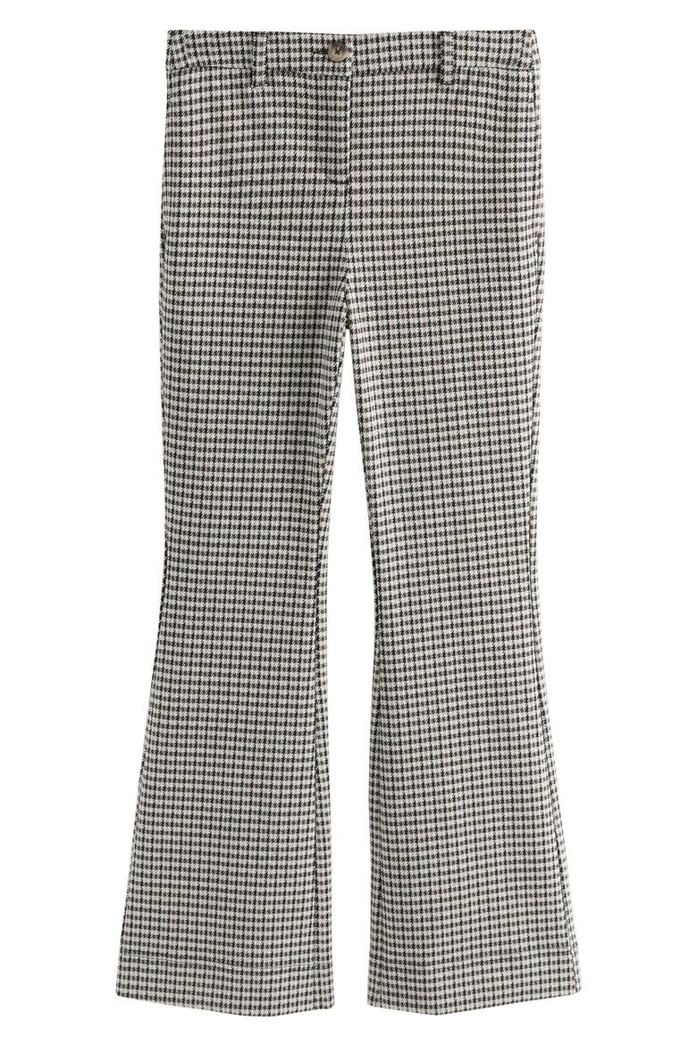 Houndstooth Check Bootcut Pants, Alternate, color, BLACK/ BEIGE