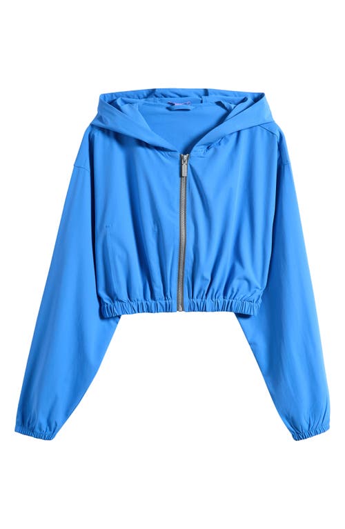 Florence By Mills Front Zip Hooded Crop Track Jacket In Blue