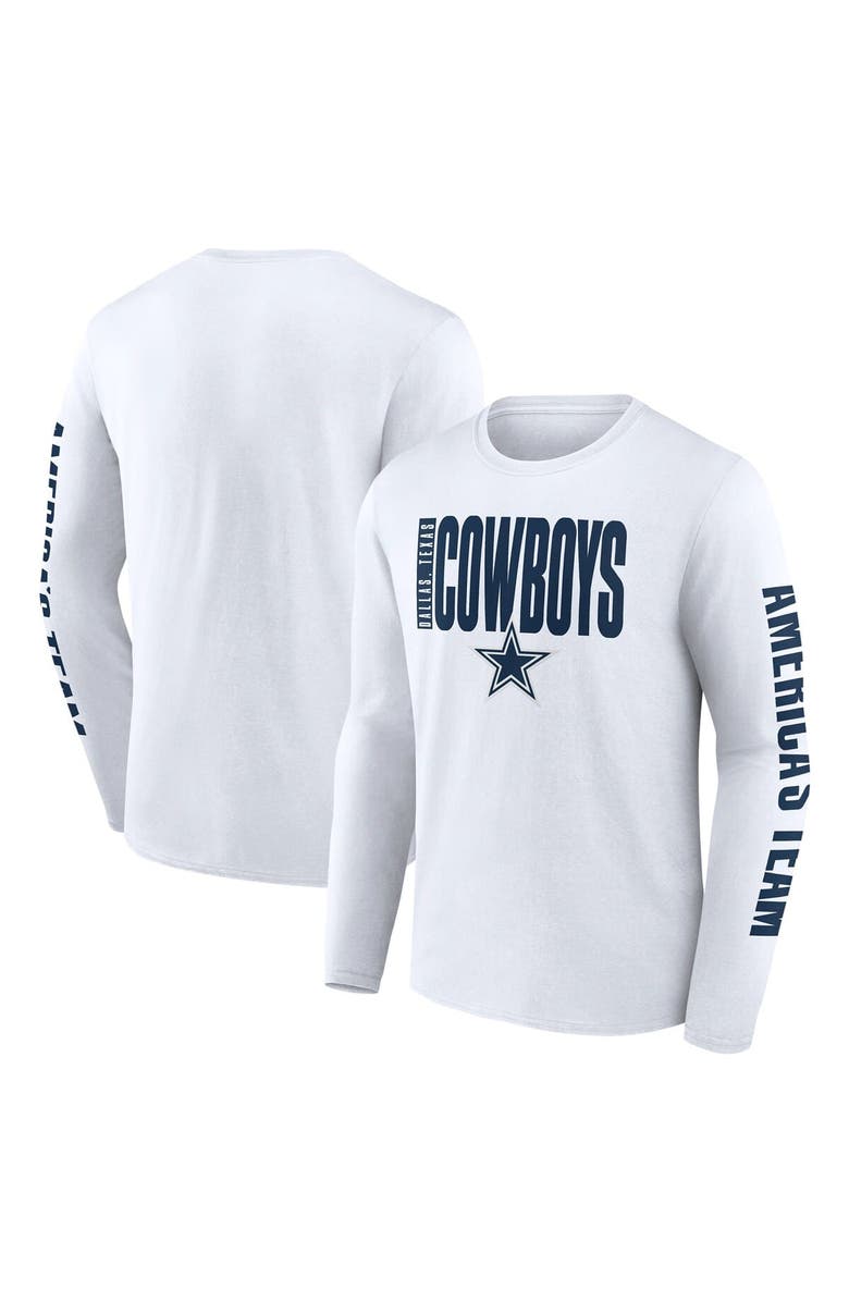 FANATICS Men's Fanatics White Dallas Cowboys Vision Long Sleeve T-Shirt, Main, color,
