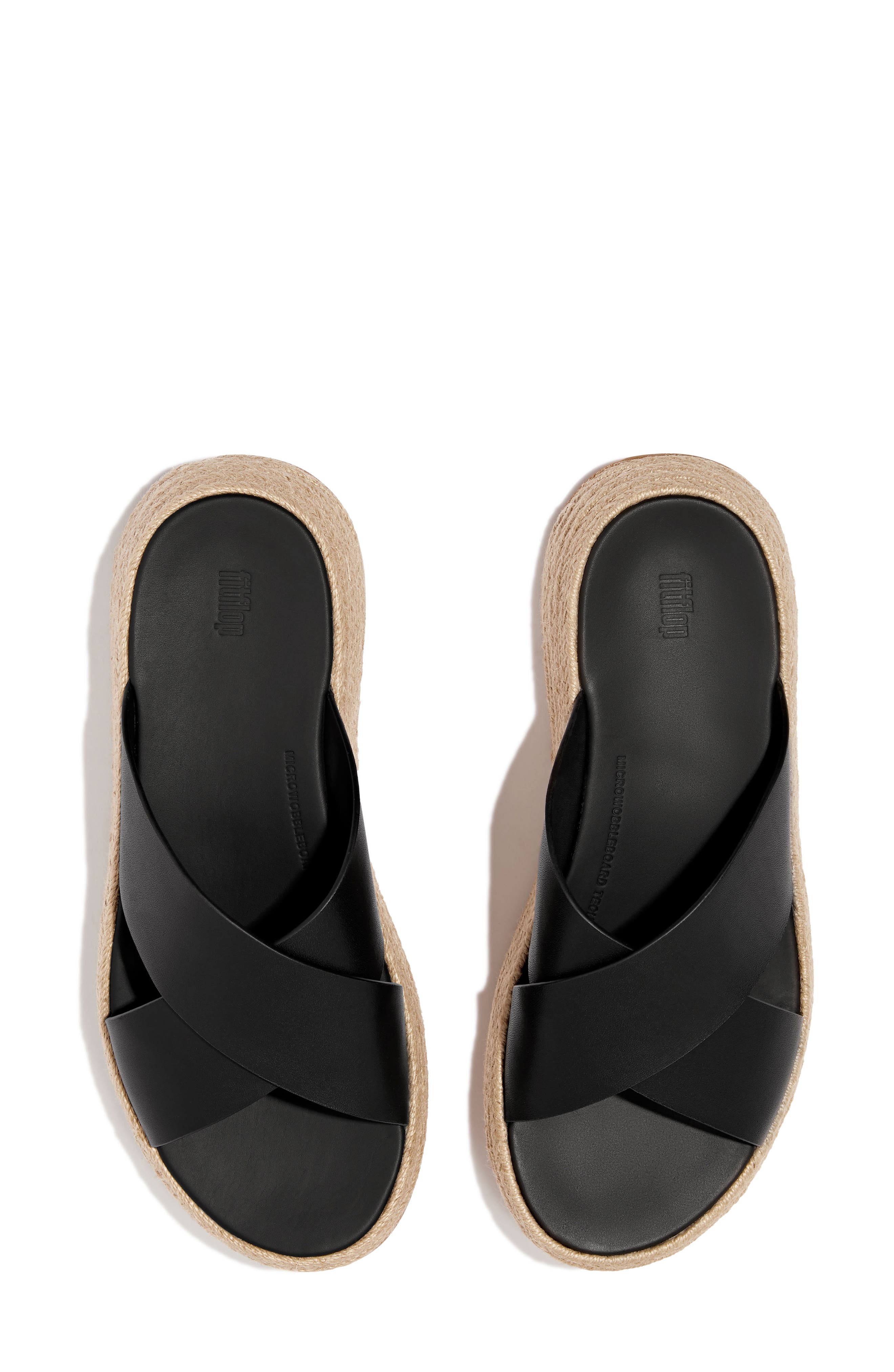 FitFlop F-Mode Espadrille Platform Slide Sandal, Alternate, color, 