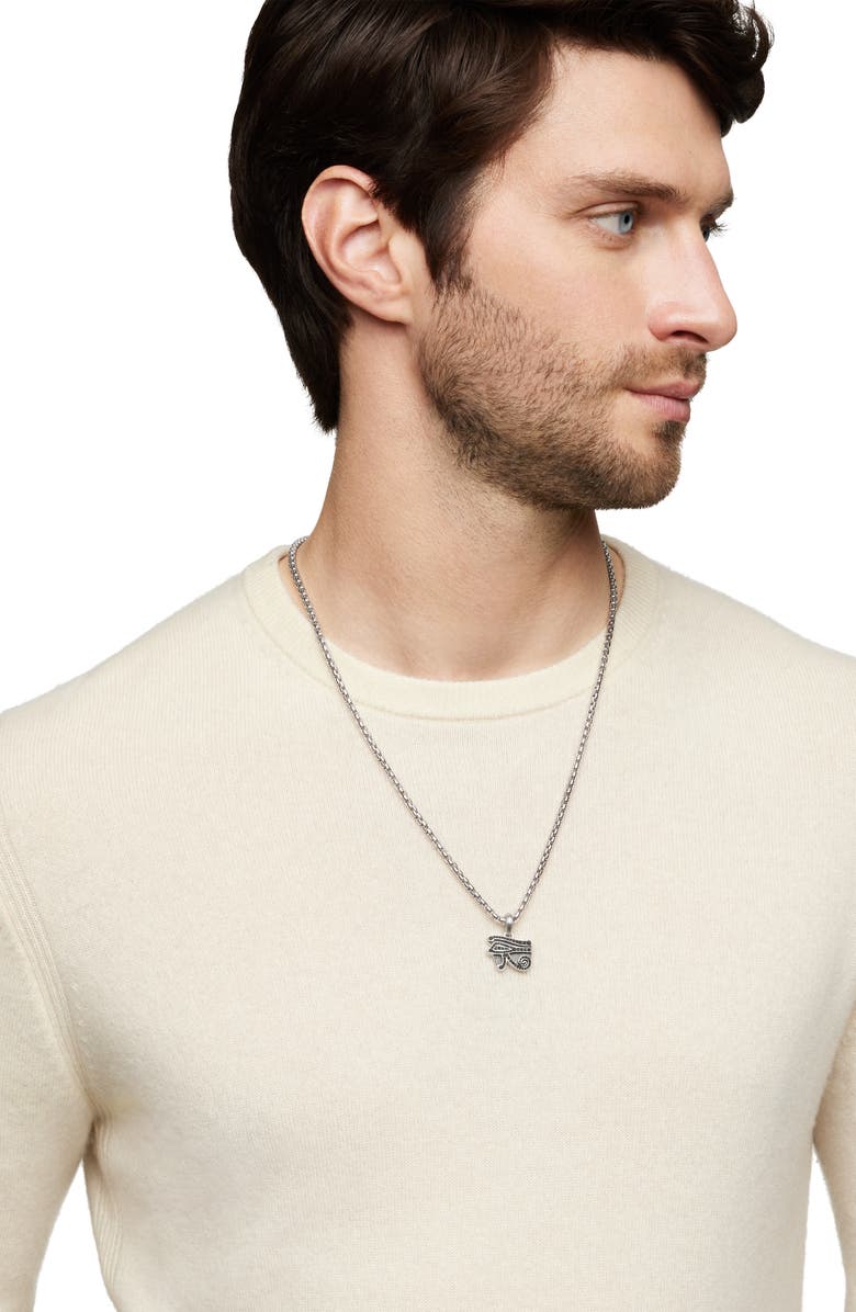 David Yurman Cairo Eye of Horus Amulet with Pavé Black Diamonds, Alternate, color, 