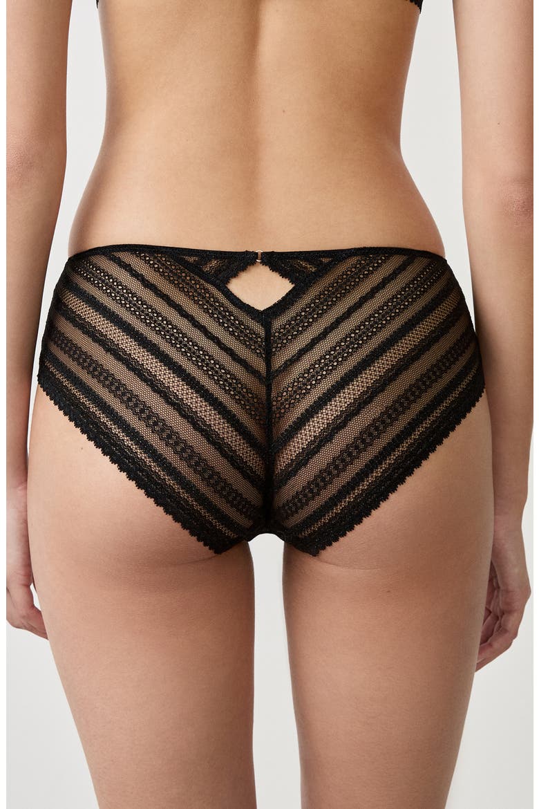 Aura Lace Shorty Panties, Alternate, color, BLACK