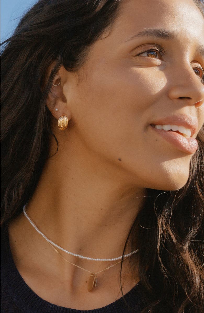 MADE BY MARY Sol Crossover Hoop Earrings, Alternate, color, Gold Plated