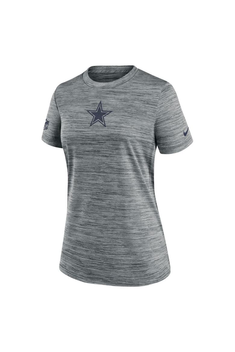 Women's Nike Gray Dallas Cowboys Sideline Velocity Performance T-Shirt, Alternate, color, Gray