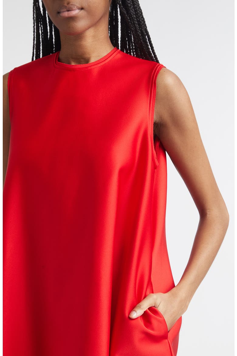 Crepe Back Satin Trapeze Minidress, Alternate, color, LIPSTICK RED