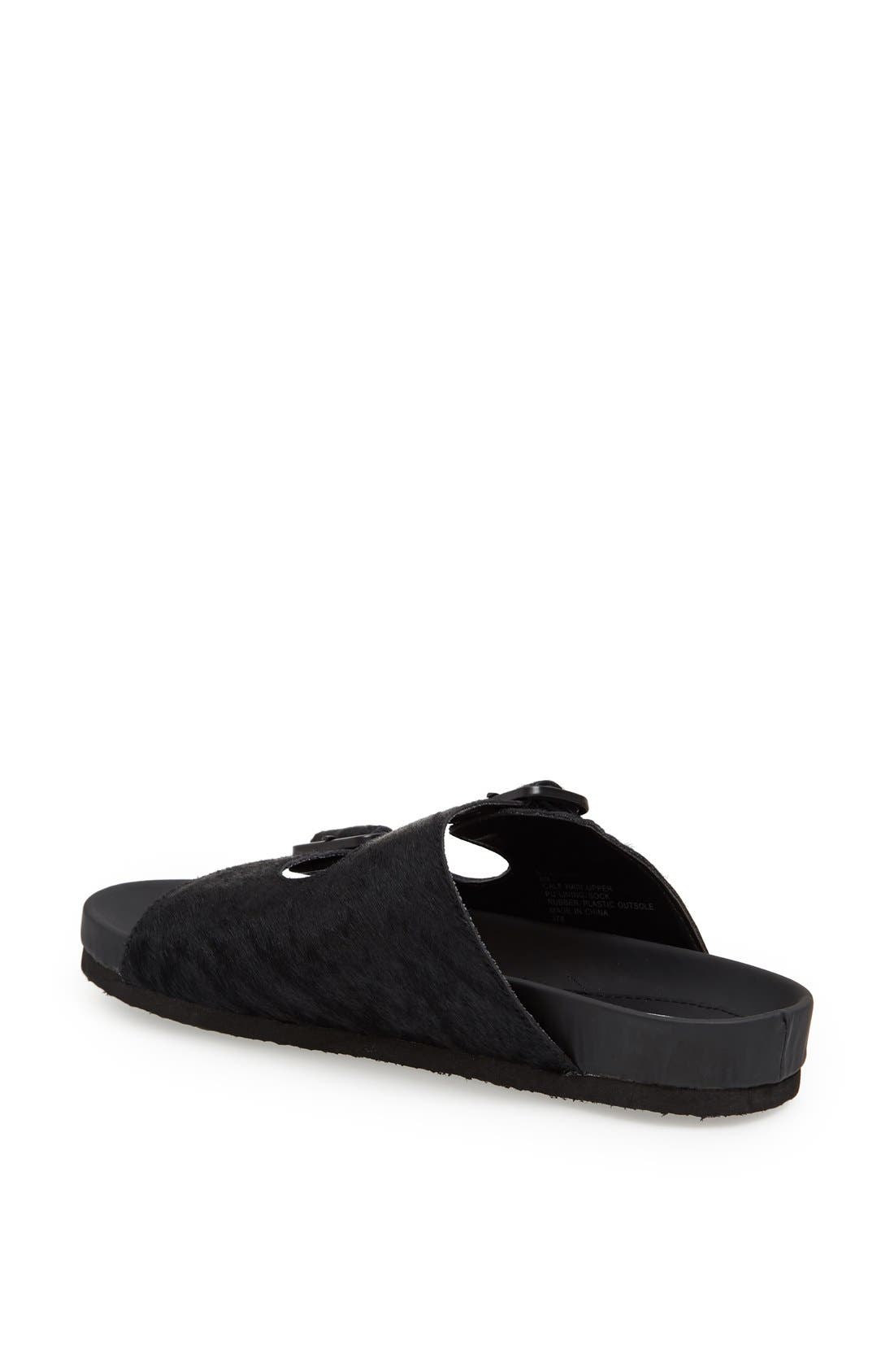 'Boundree' Calf Hair Sandal, Alternate, color, BLACK PONY