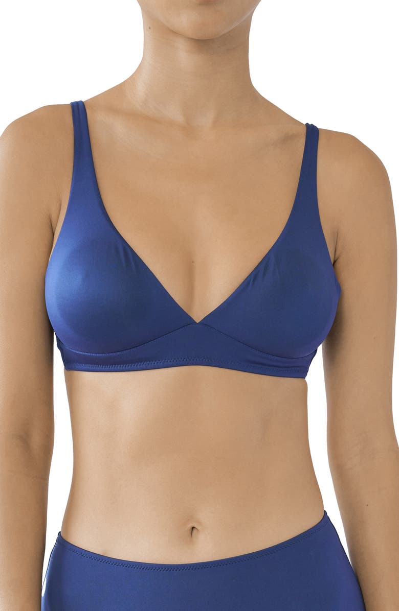 Huit So Chic Triangle Bikini Top, Alternate, color, Navy