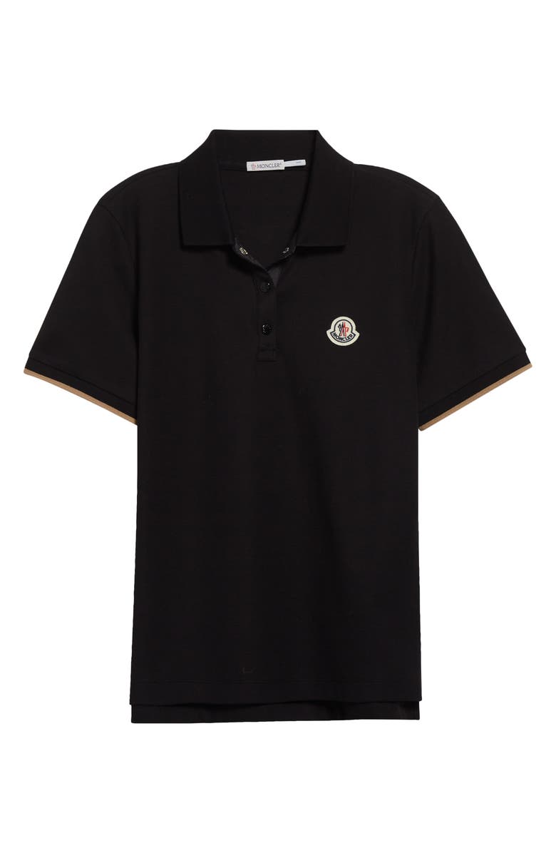 Moncler Cotton Piqué Polo, Alternate, color, Black