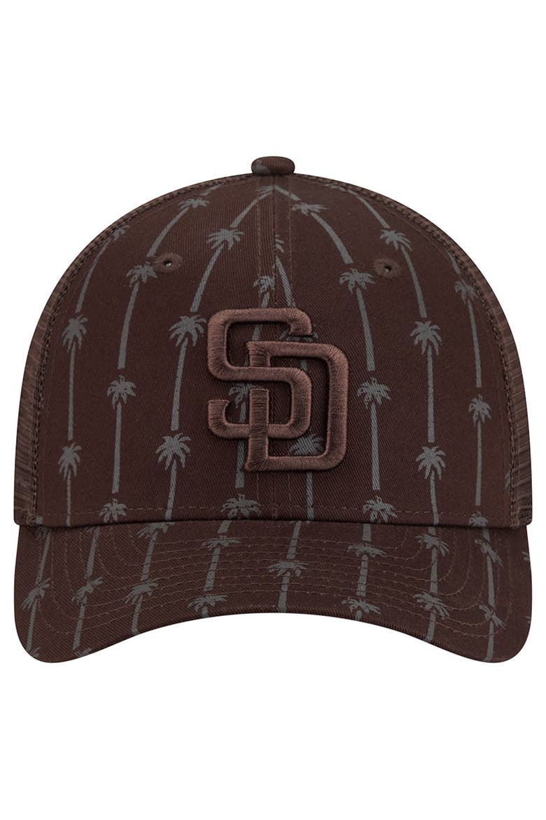 Men's New Era Brown San Diego Padres Tonal Icon 9FORTY Adjustable Trucker Hat, Alternate, color, Brown