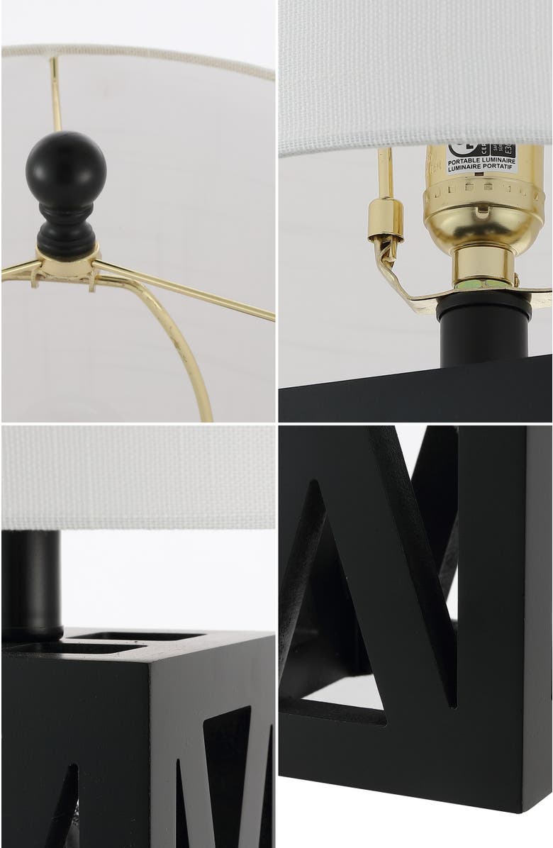 JONATHAN Y Stewart 21.5" Farmhouse Wood LED Table Lamp, Alternate, color, Black