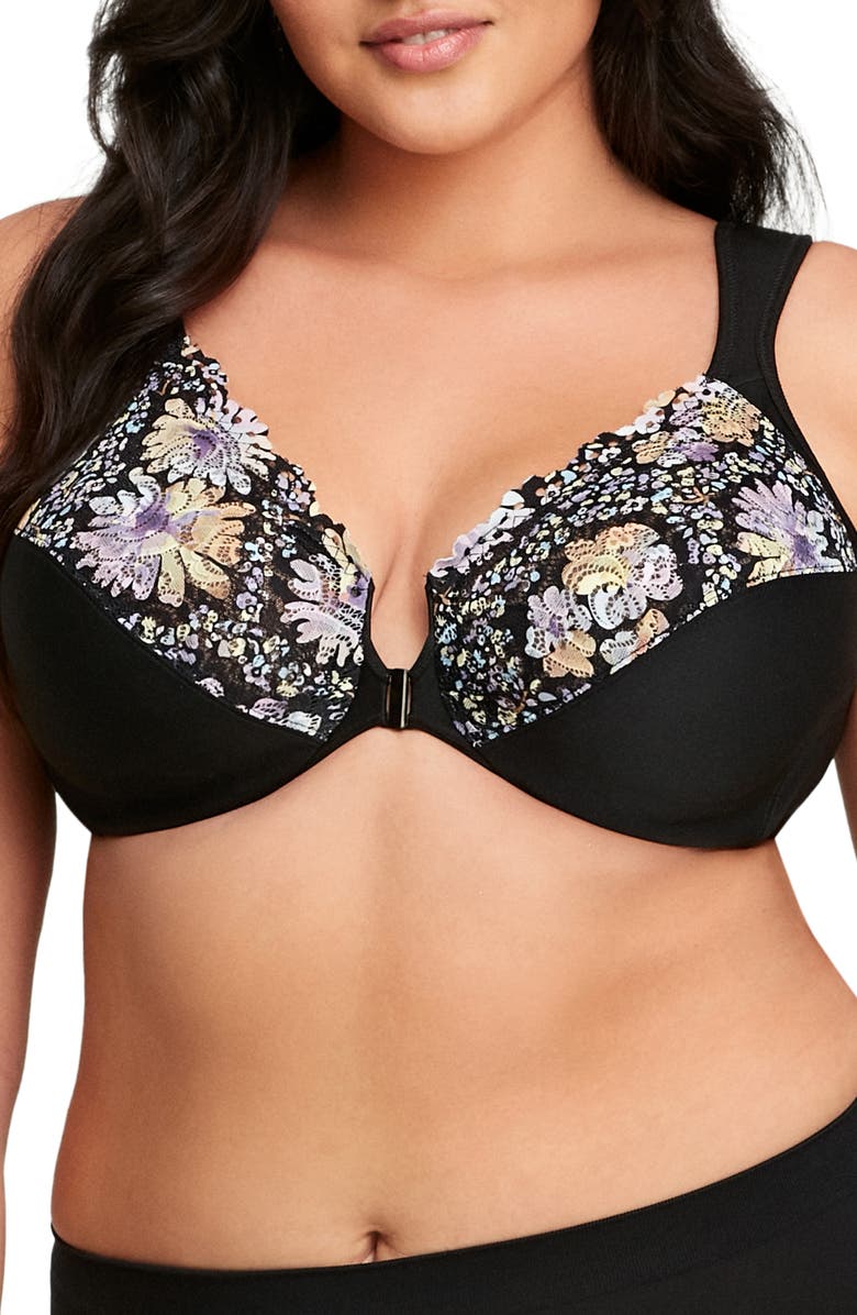 Glamorise WonderWire<sup>®</sup> Front Close Underwire Bra, Main, color, Floral Print
