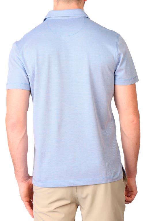 Shop Tailorbyrd Twisted Yarn Dobby Twill Polo In Blue Byrd