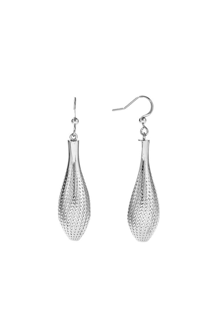 Flow Small Drop Earrings, Alternate, color, Silver
