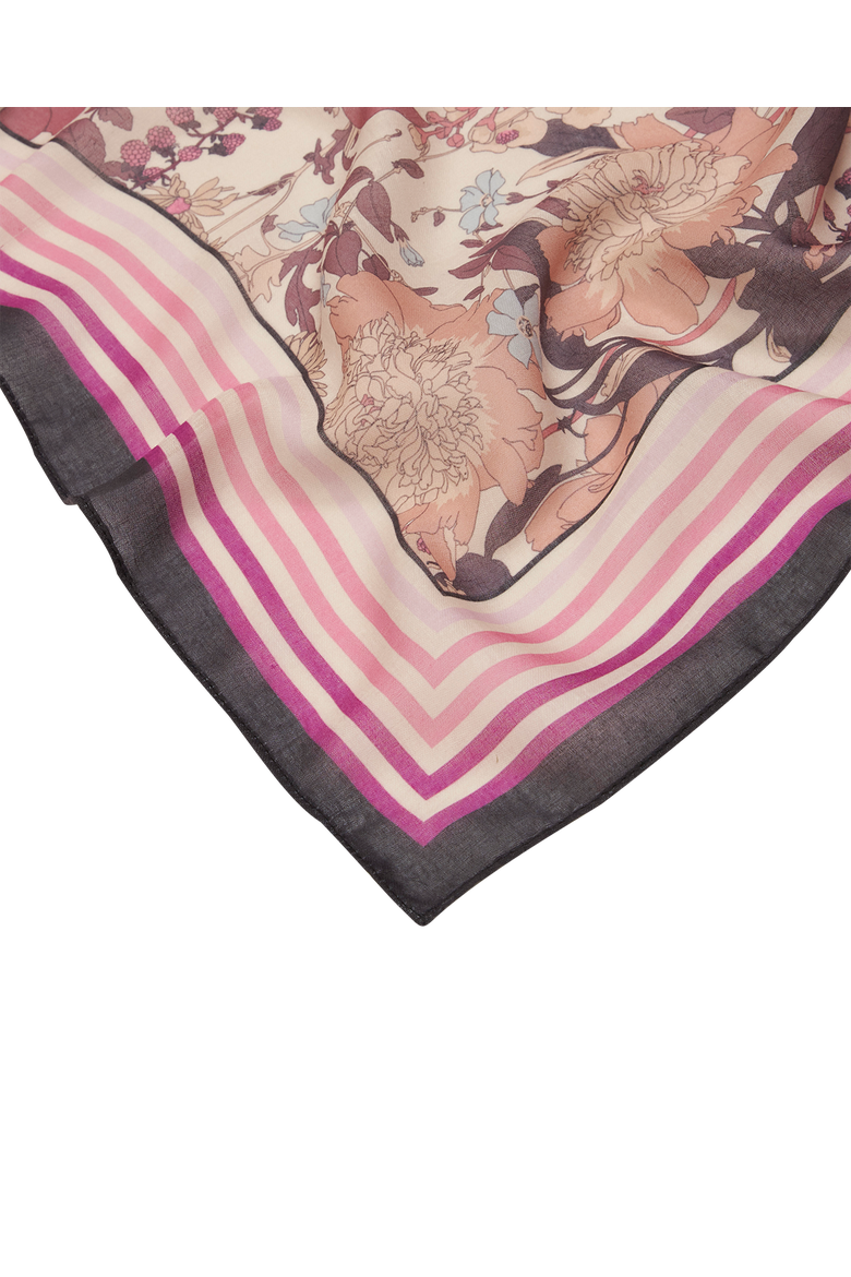 Deco Blooms Candy Stripe Border Midweight Scarf, Alternate, color, Pink