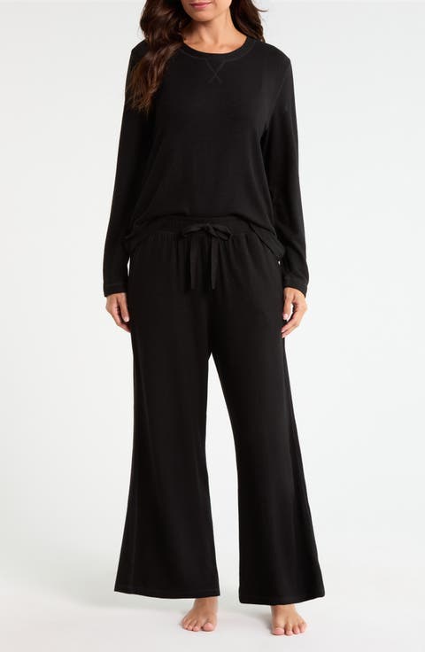 Feather Soft Pajama Top & Wide Leg Pants Set