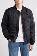 Schott NYC Dumbbell Quilted MA-1 Ripstop Nylon Bomber Jacket