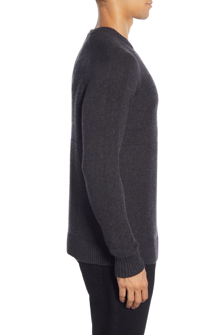 Ripple Ridge Crewneck Sweater, Alternate, color, CHARCOAL HEATHER
