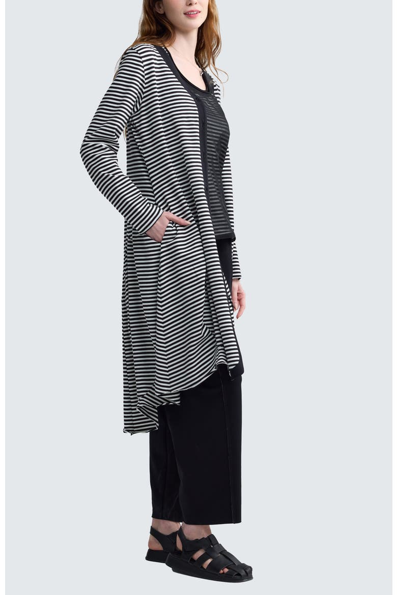 Elonie Striped Balloon Jacket, Alternate, color, Black Strip