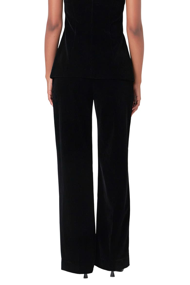 High Waist Wide Leg Velvet Pants, Alternate, color, BLACK