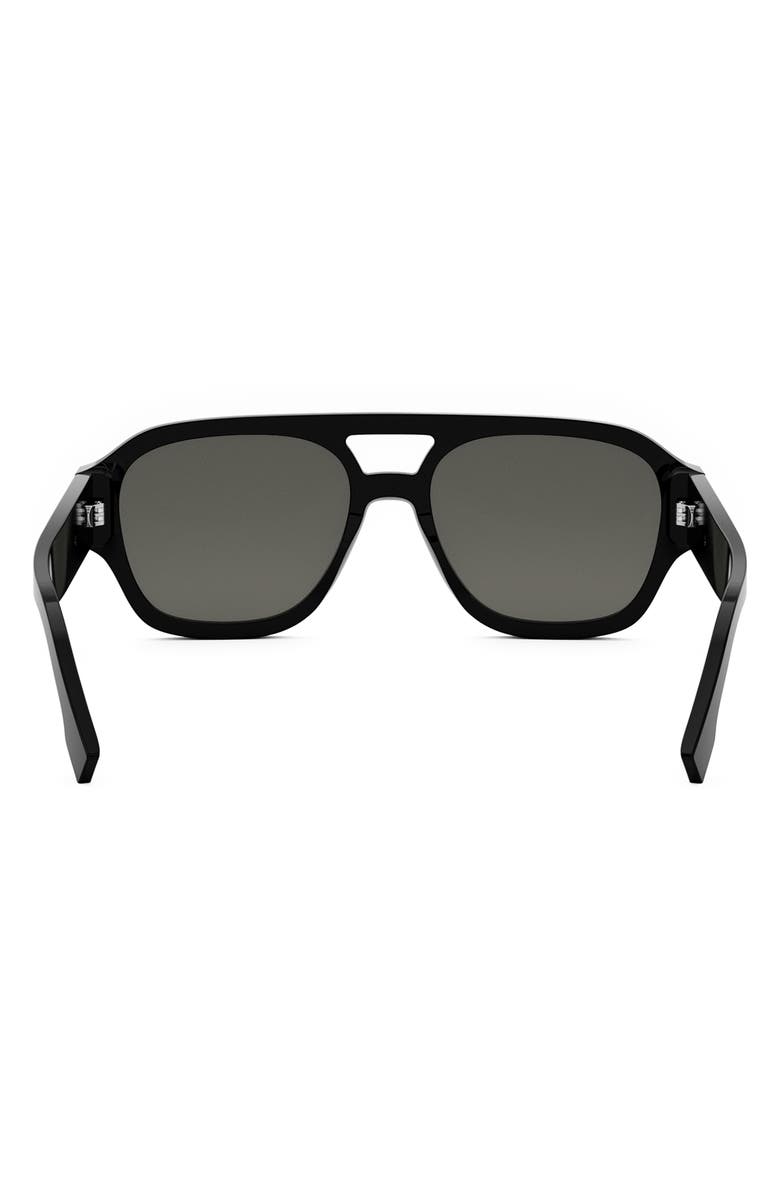 Fendi 'Fendigraphy 55mm Geometric Sunglasses, Alternate, color, Shiny Black / Smoke