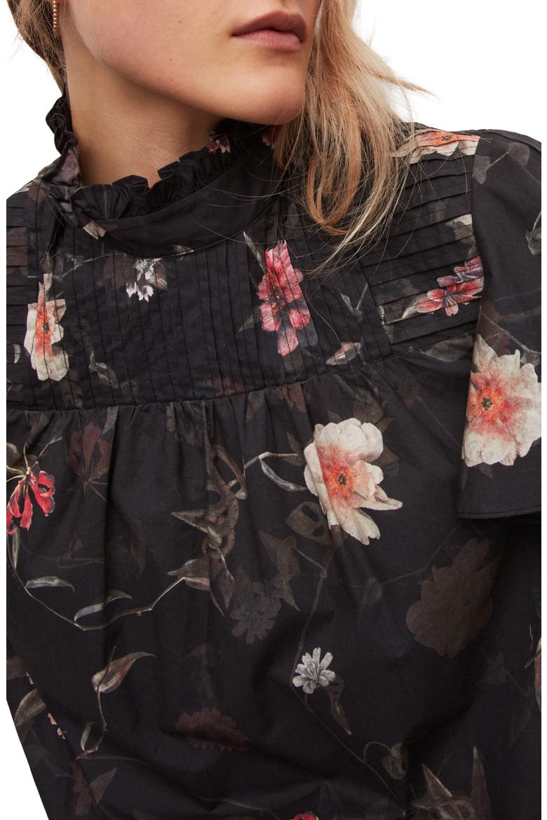 Bluma Kaneshon Ruffle Blouse, Alternate, color, BLACK