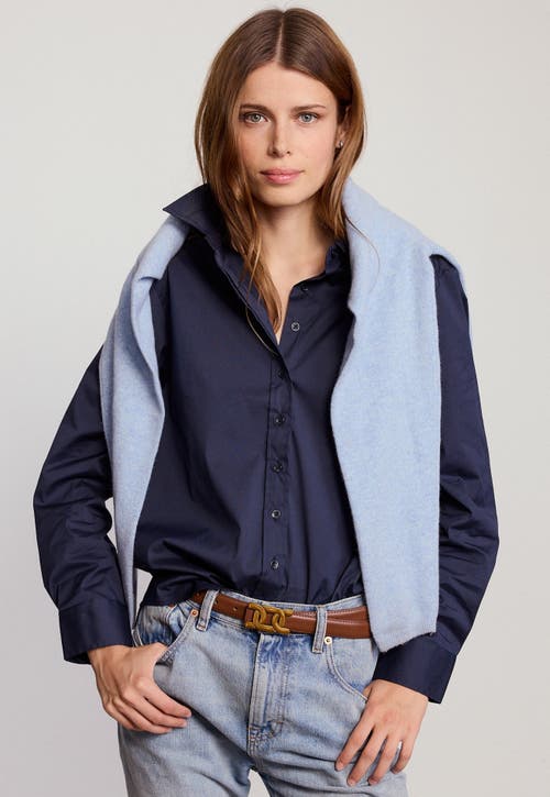 The Shirt By Rochelle Behrens The Boyfriend Shirt In Blue