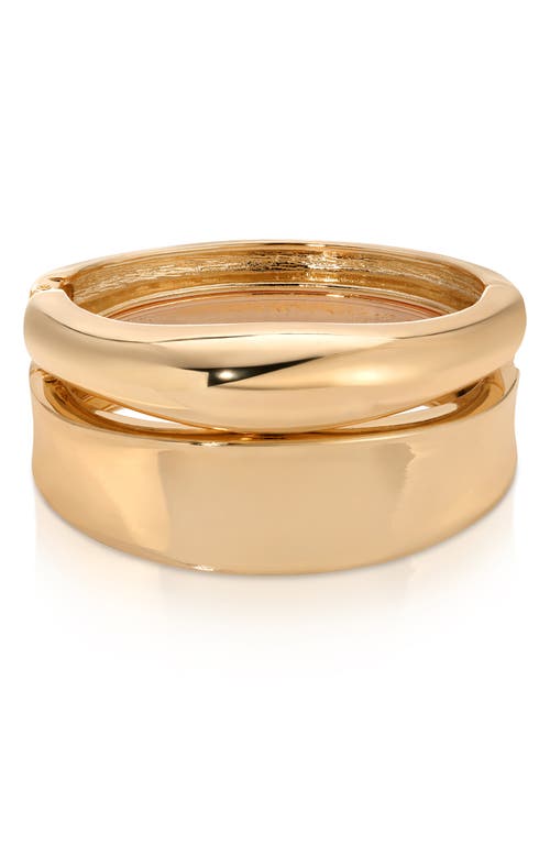 Ettika Set of 2 Bangle Bracelets in Gold 