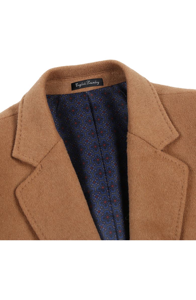 English Laundry Wool Blend 3-Button 3/4 Length Top Coat, Alternate, color, Camel