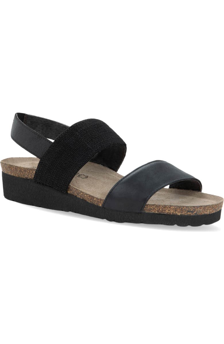 Naot Amy Slingback Sandal, Main, color, Shiny Black