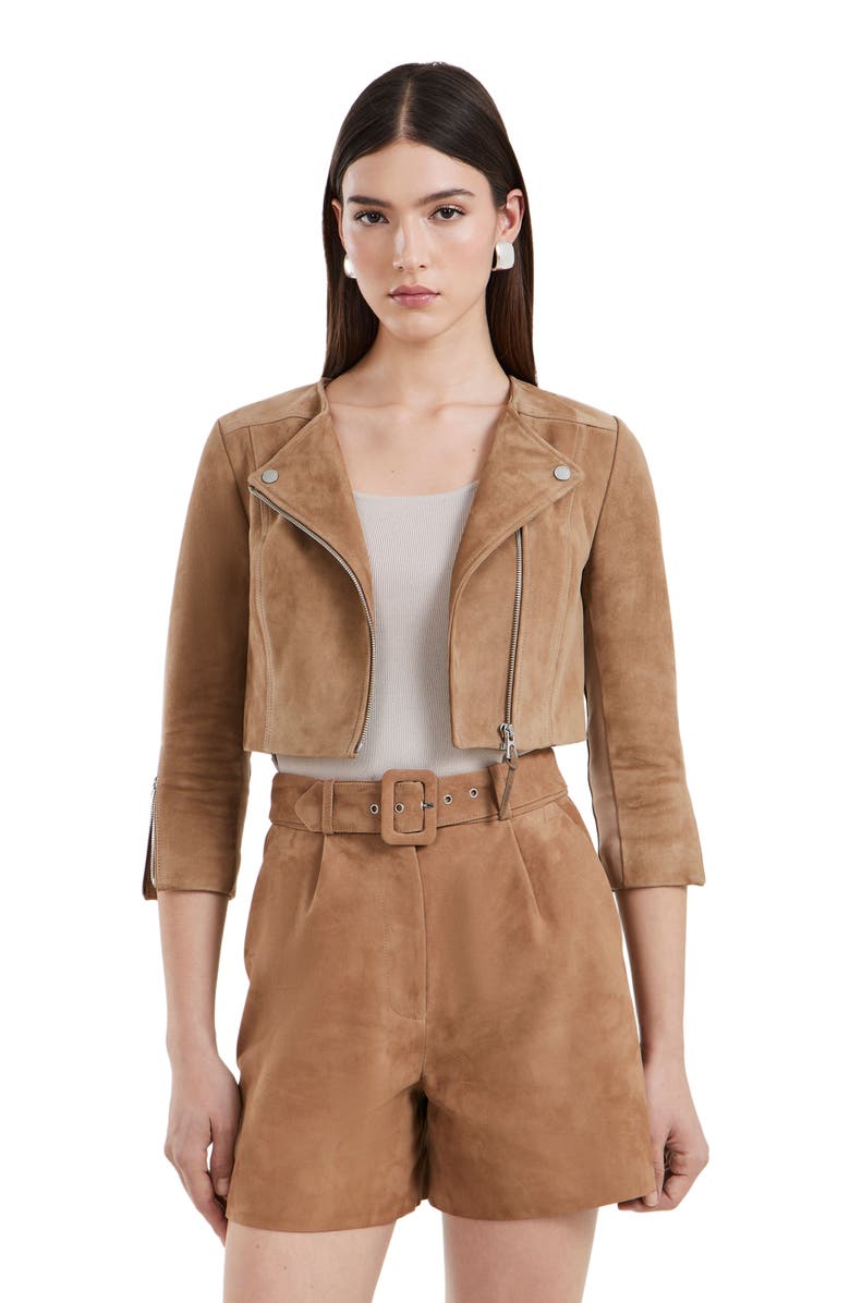 Rudsak WINNI WOMEN'S FITTED CROPPED SUEDE JACKET, Main, color,