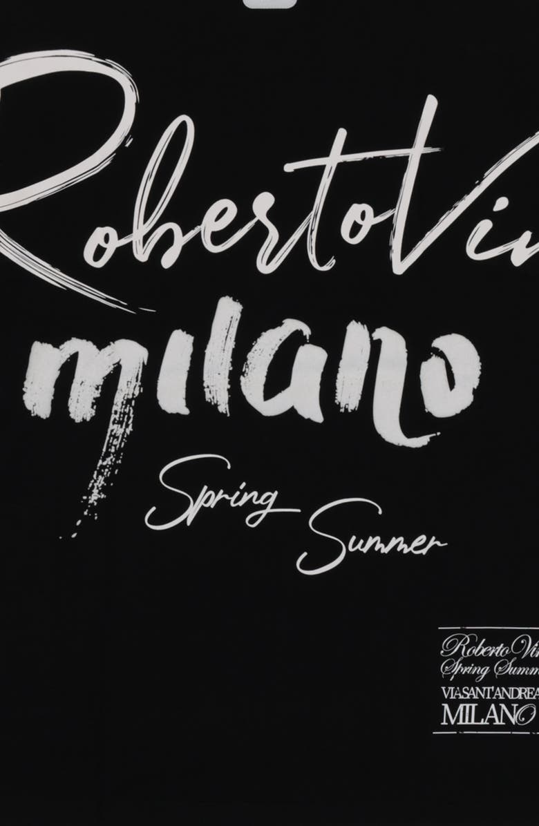 Roberto Vino Milano Writing Slim fit tee, Alternate, color, Black