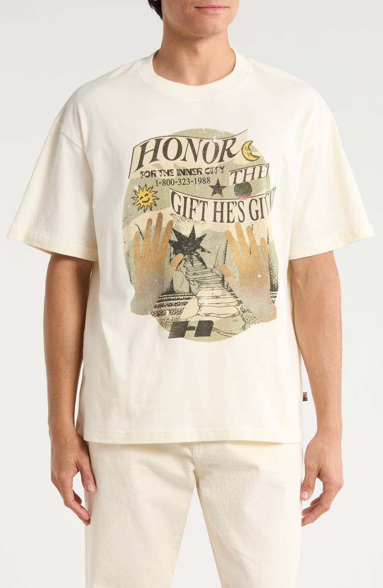 HONOR THE GIFT Gift He's Given Graphic Cotton T-Shirt, Main, color, White
