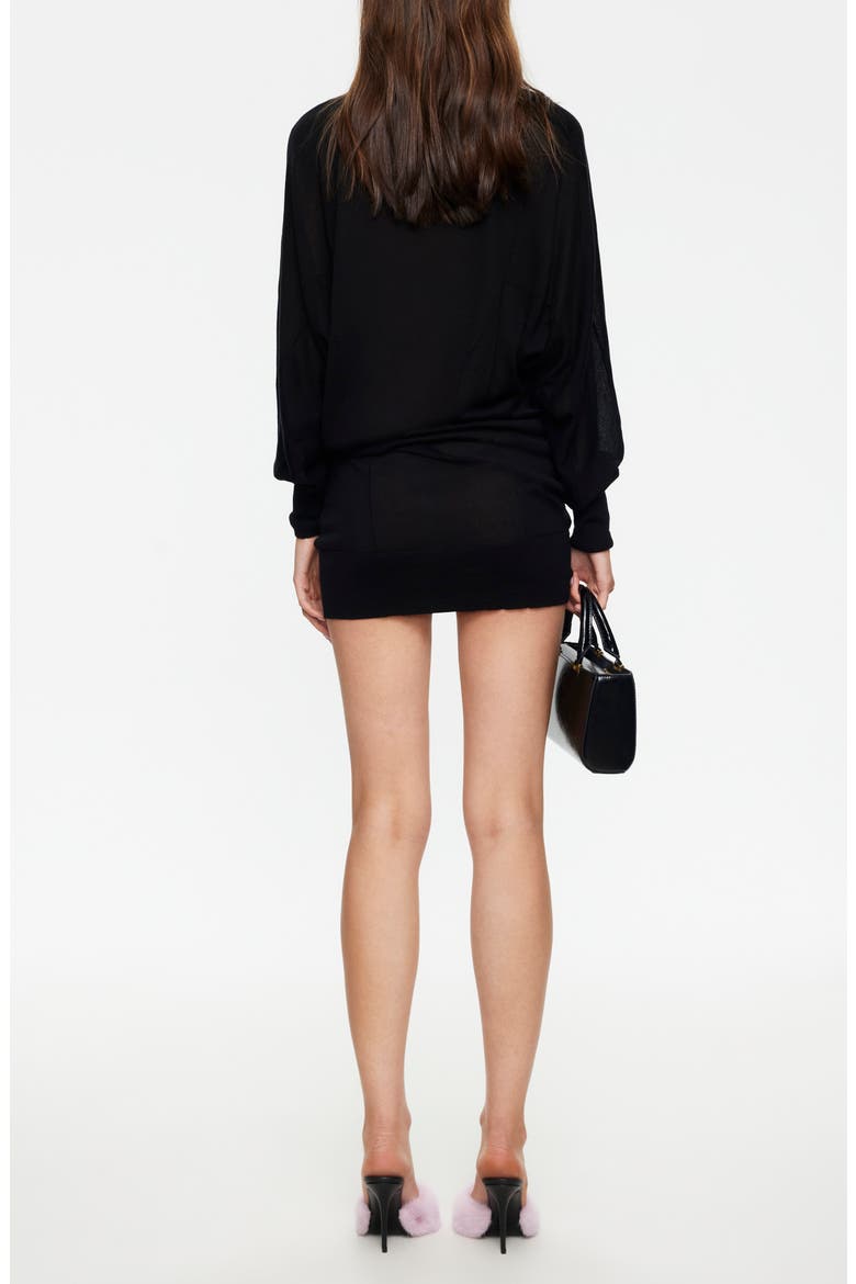 Bellissimo Long Sleeve Minidress, Alternate, color, NOIR