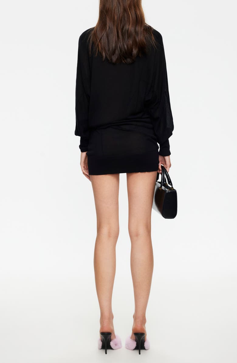 LIONESS Bellissimo Long Sleeve Minidress, Alternate, color, Noir